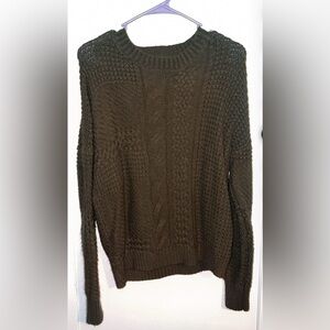 Men's Brown Cable Knit Sweater